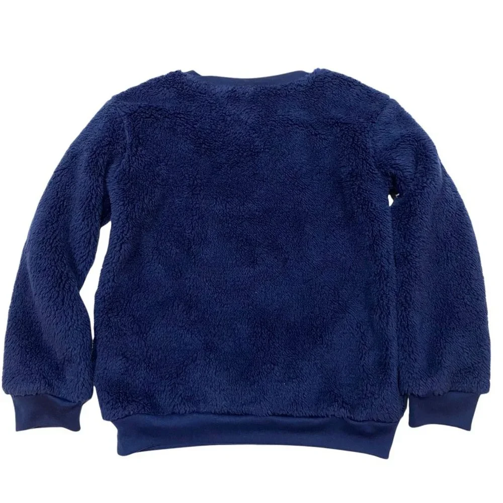 NWT GAP Girls Pullover Top Sz 8 Navy Blue Soft Fury Stretchy DREAM EVERY DAY